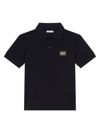 Dolce & Gabbana Logo-plaque Polo Shirt In Blue