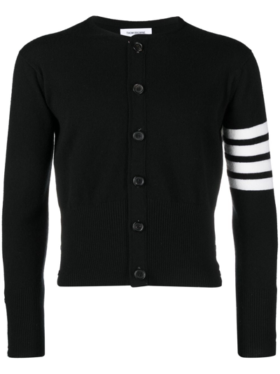 Thom Browne Stripe-detail Knit Cardigan In Black