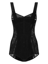 Dolce & Gabbana Lace-detailing Sweetheart-neck Bodysuit In Black