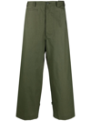 Kenzo Oversized Cotton Pants In Green
