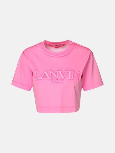 Lanvin Kids' T-shirt Crop Logo In Pink