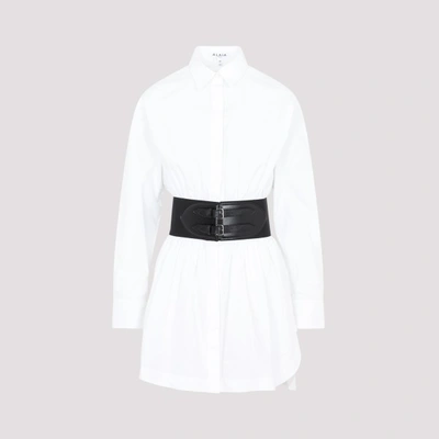 Alaïa Alaia Cotton Belted Shirt In Blanc