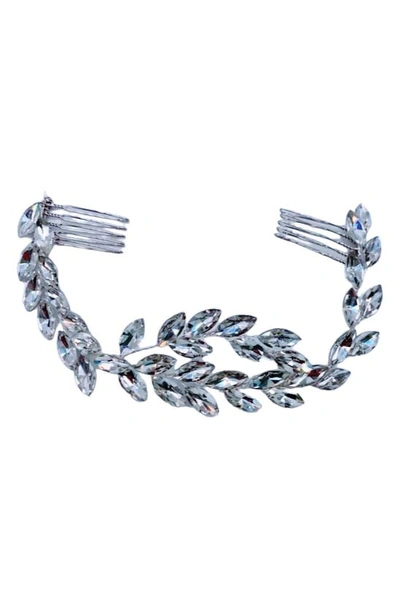 Brides And Hairpins Adara Crystal Halo Comb In Silver