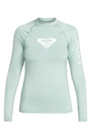 Roxy Whole Hearted Long Sleeve Rashguard In Blue Surf