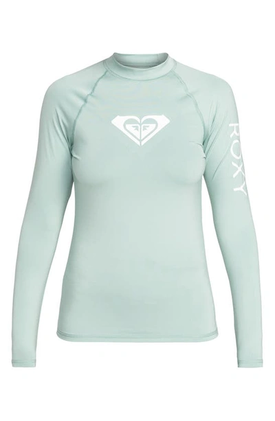 Roxy Whole Hearted Long Sleeve Rashguard In Blue Surf