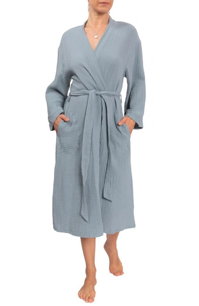 Everyday Ritual Nora Cotton Gauze Robe In Desert Blue