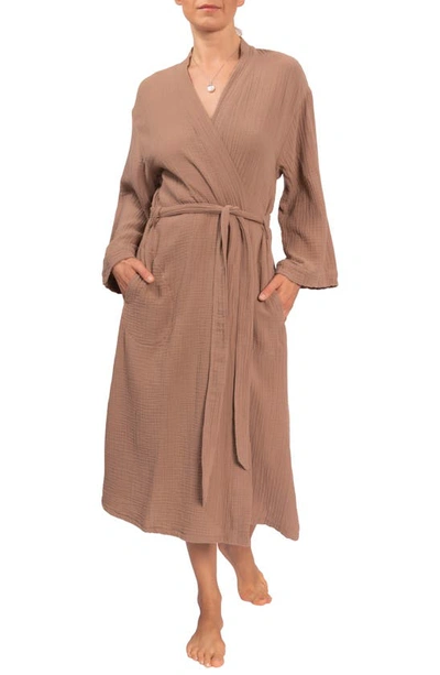 Everyday Ritual Nora Cotton Gauze Robe In Mushroom