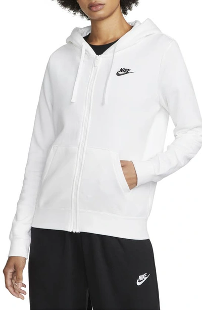 Nike Women's  Sportswear Club Fleece Full-zip Hoodie In White