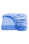 Bed Threads Linen Fitted Sheet In Blue
