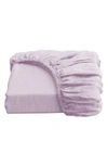 Bed Threads Linen Fitted Sheet In Purple