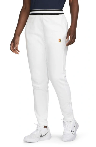 Nike Court Dri-fit Heritage Fleece Pants In White