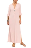 Everyday Ritual Tracey Cotton Caftan In Blush