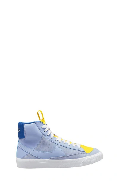 Nike Kids' Blazer Mid '77 Se Sneaker In Cobalt Bliss/opti Yellow/hyper Royal/red Stardust