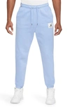 Jordan Flight Essentials Washed Cotton Fleece Sweatpants In Blue