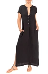 EVERYDAY RITUAL STACEY SPLIT NECK COTTON CAFTAN