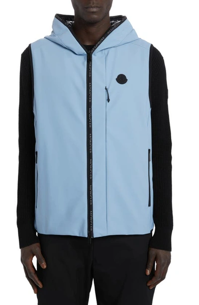 Moncler Allier Soft Shell Léger Nylon Down Vest In Azure Blue