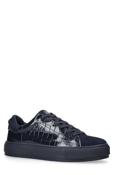 Kurt Geiger Laney Croc Embossed Sneaker In Navy