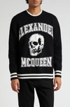 Alexander Mcqueen Alexander Mc Queen Skull Sweater In Black/ Ivory