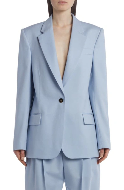 Stella Mccartney Slim Fit Wool Flannel Jacket In Light Blue