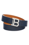 BALMAIN LOGO BUCKLE REVERSIBLE LEATHER BELT