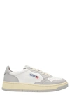 Autry Medalist White And Grey Low Top Sneakers With Logo Detail In Leather Man In Neutral
