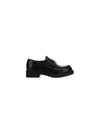 Prada Chocolate Moccasin In Black Patent Leather