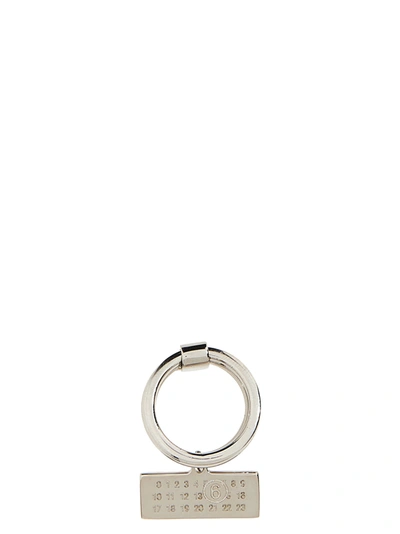 Mm6 Maison Margiela Numbers-motif Multi-band Ring In Grey