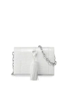 NANCY GONZALEZ SMALL TASSEL CROCODILE CROSSBODY BAG,PROD125650179