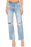 Moussy Vintage Odessa Distressed Wide Straight-leg Jeans
