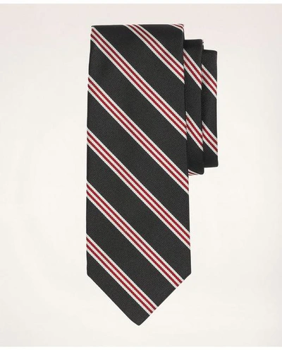 Brooks Brothers Mini Rep Tie | Black/burgundy | Size L/xl In Black,burgundy