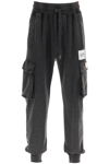 Dolce & Gabbana Logo-patch Tapered Cargo Trousers In Variante Abbinata (grey)