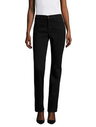 Nydj Marilyn Tummy-control Straight-leg Trousers In Black