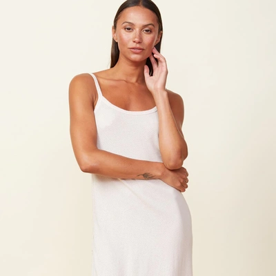 Monrow Mesh Slit Dress In Bone