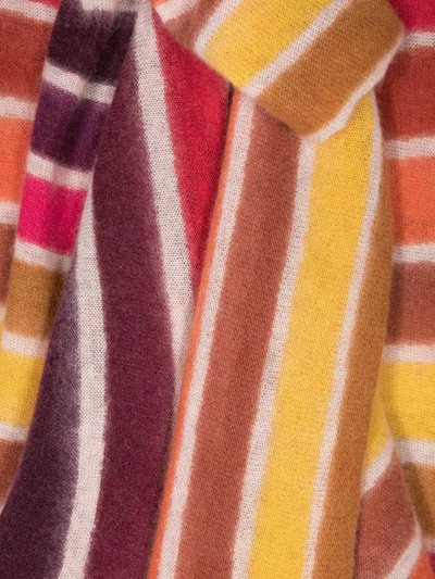 Faliero Sarti Stripe-print Cashmere-blend Scarf In Brown