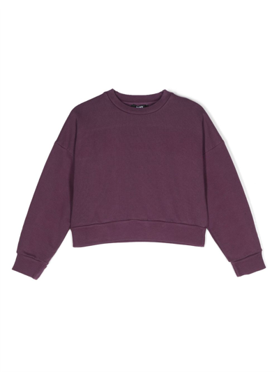 Dkny Kids' Logo-print Cotton Sweatshirt In Purple