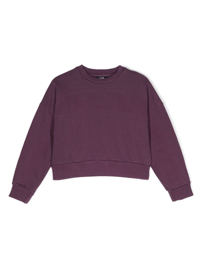 Dkny Kids' Logo印花棉卫衣 In Purple