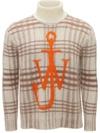 Jw Anderson J.w. Anderson White, Brown And Orange Wool Blend Jumper In Bianco E Marrone