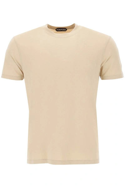 Tom Ford Men's Lyocell-cotton Crewneck T-shirt In Blue