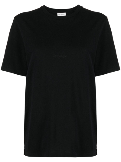Saint Laurent Oversized Cotton T-shirt In Black