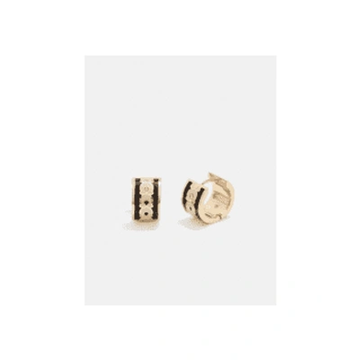 Coach Signature Enamel Hoop Earrings In Gold