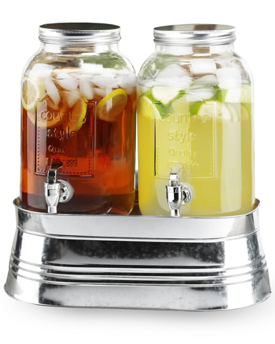 Stylesetter Style Setter Classic Farmhouse Set Of 2 Beverage Dispensers In Clear