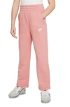 Nike Sportswear Club Fleece Big Kids' (girls') Wide-leg Pants In Pink