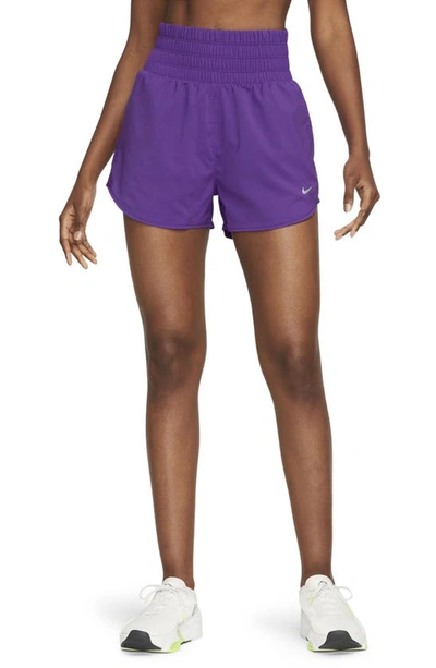 Nike Women's One Dri-fit Ultra High-waisted 3" Brief-lined Shorts In Purple