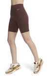 Nike Women's Universa Medium-support High-waisted 8" Biker Shorts With Pockets In Brown