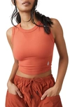 Fp Movement Free Throw Crop Muscle Tank Top In Red Earth