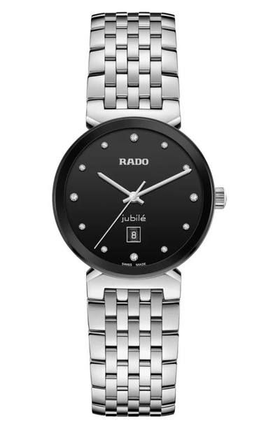 Rado Florence Classic Diamonds Watch, 38mm In Black/silver
