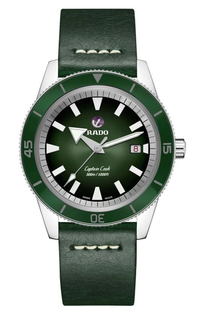 Rado X Hrithik Roshan Captain Cook Special Edition Automatic Bracelet Watch, 42mm In Green/silver