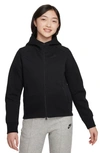 Nike Sportswear Tech Fleece Big Kids' (girls') Full-zip Hoodie In Black