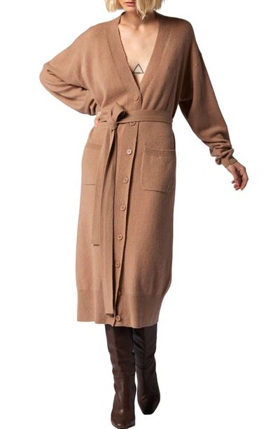 Equipment Phillipa Belted Cashmere Cardigan In Camel