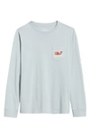 Vineyard Vines Kids' Football Whale Long Sleeve Pocket Graphic Tee In Barracuda